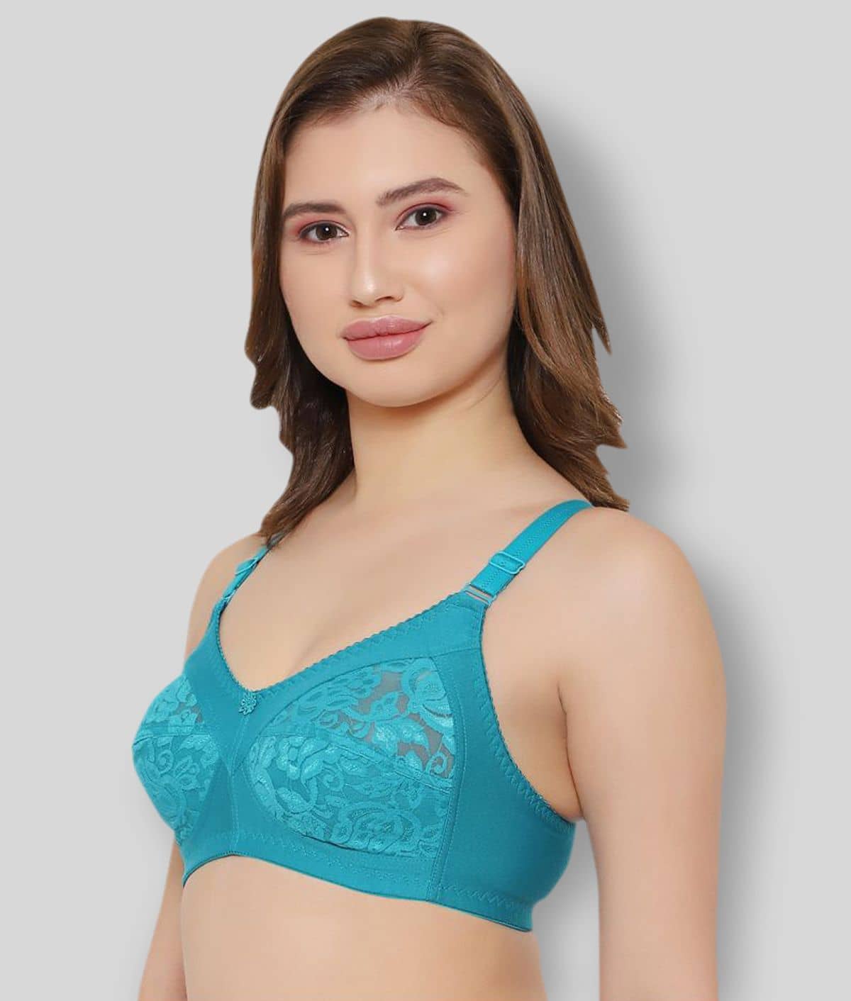 KYODO Pack of 3 Poly Cotton Non Padded Women's Everyday Bra ( Multi Color )