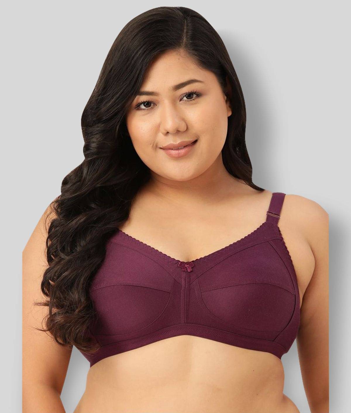 Leading Lady Cotton Non Padded Women's T-Shirt Bra ( Purple )     			Leading Lady Cotton Non Padded Women's T-Shirt Bra ( Purple )
