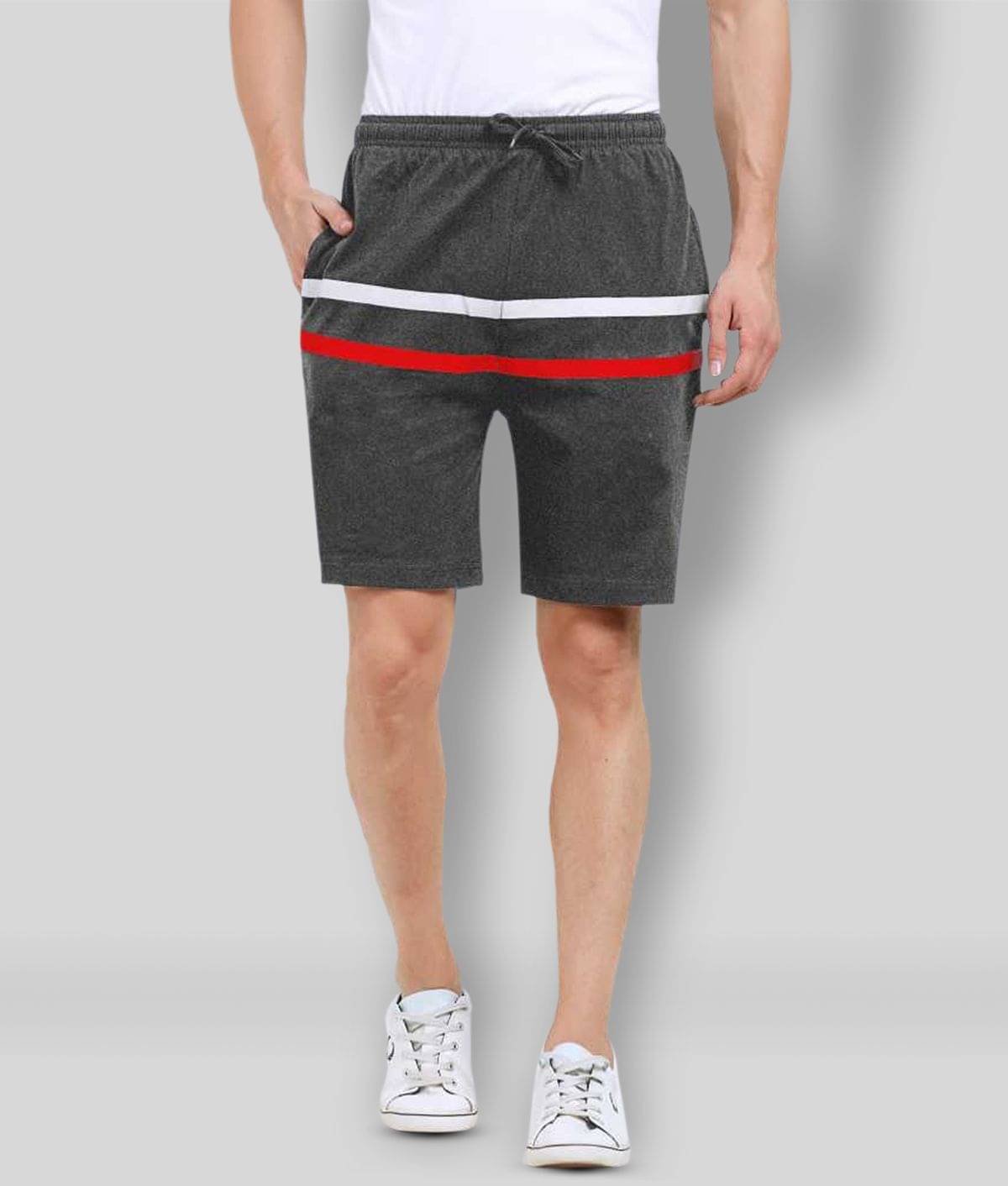 Maniac - Grey Cotton Men's Shorts ( Pack of 1 )     			Maniac - Grey Cotton Men's Shorts ( Pack of 1 )