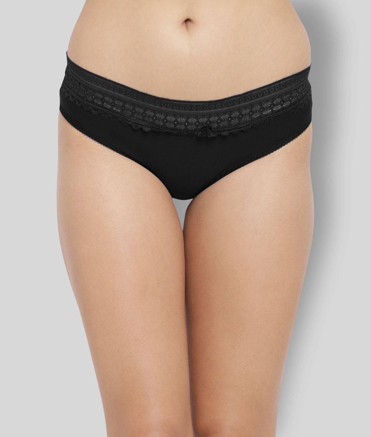 N-Gal Polyester Solid Women's Hipsters ( Black ) N-Gal Polyester Solid Women's Hipsters ( Black )