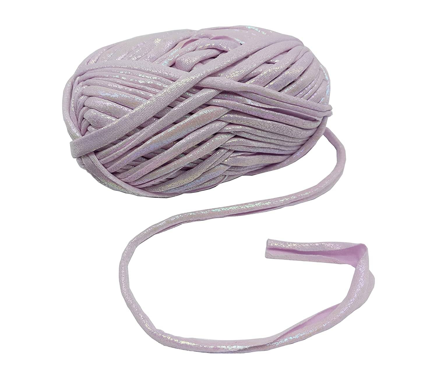PRANSUNITA Metallic Shining Sparkle T-Shirt Knitting Yarn – 100 GMS - for Hand Knit Clutch Bag Backpack Bulky Blanket Cushion Crochet Glossy Yarn – Color -Light Purple PRANSUNITA Metallic Shining Sparkle T-Shirt Knitting Yarn – 100 GMS - for Hand Knit Clutch Bag Backpack Bulky Blanket Cushion Crochet Glossy Yarn – Color -Light Purple