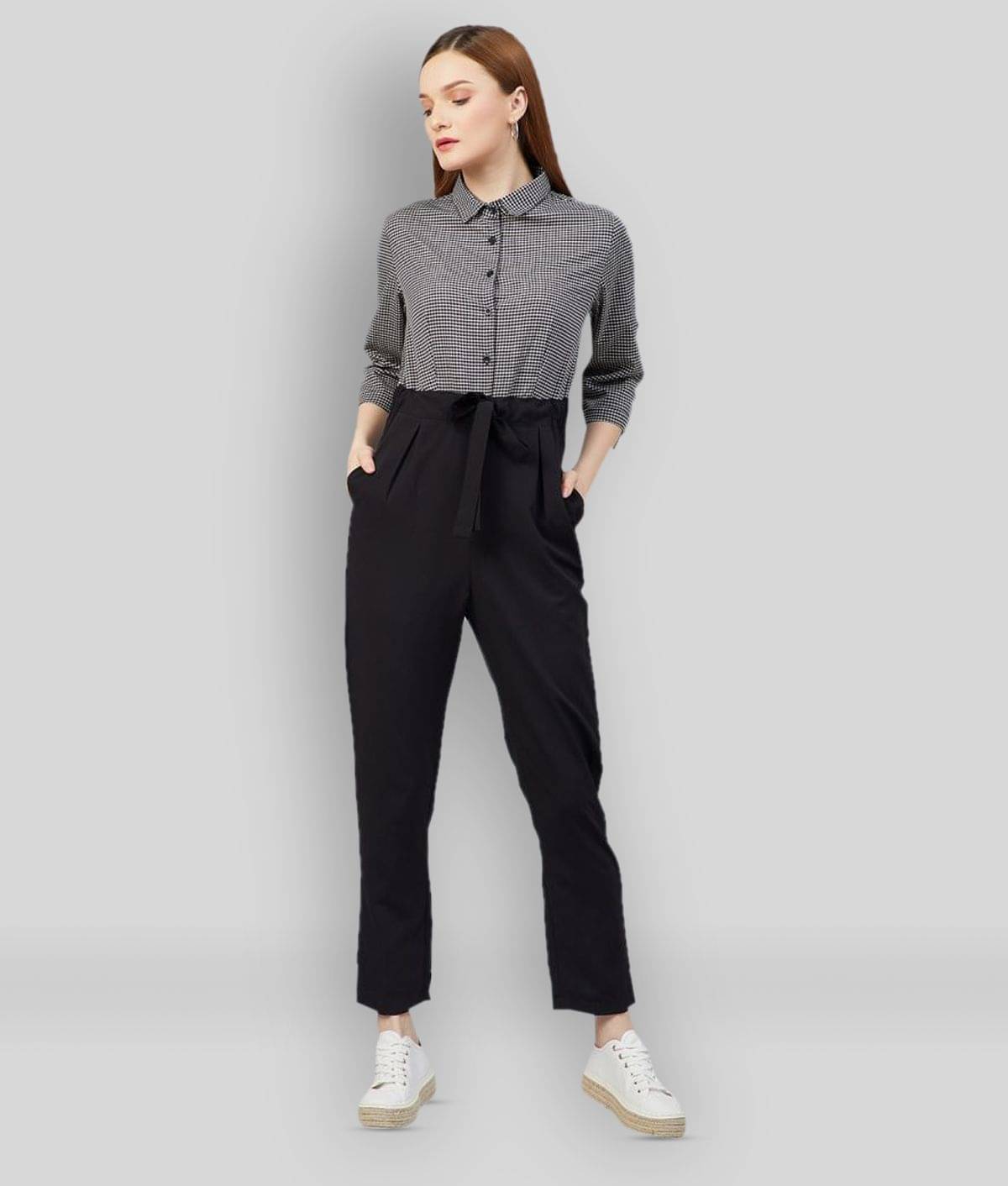     			Rare Black Polyester Jumpsuit - Single
