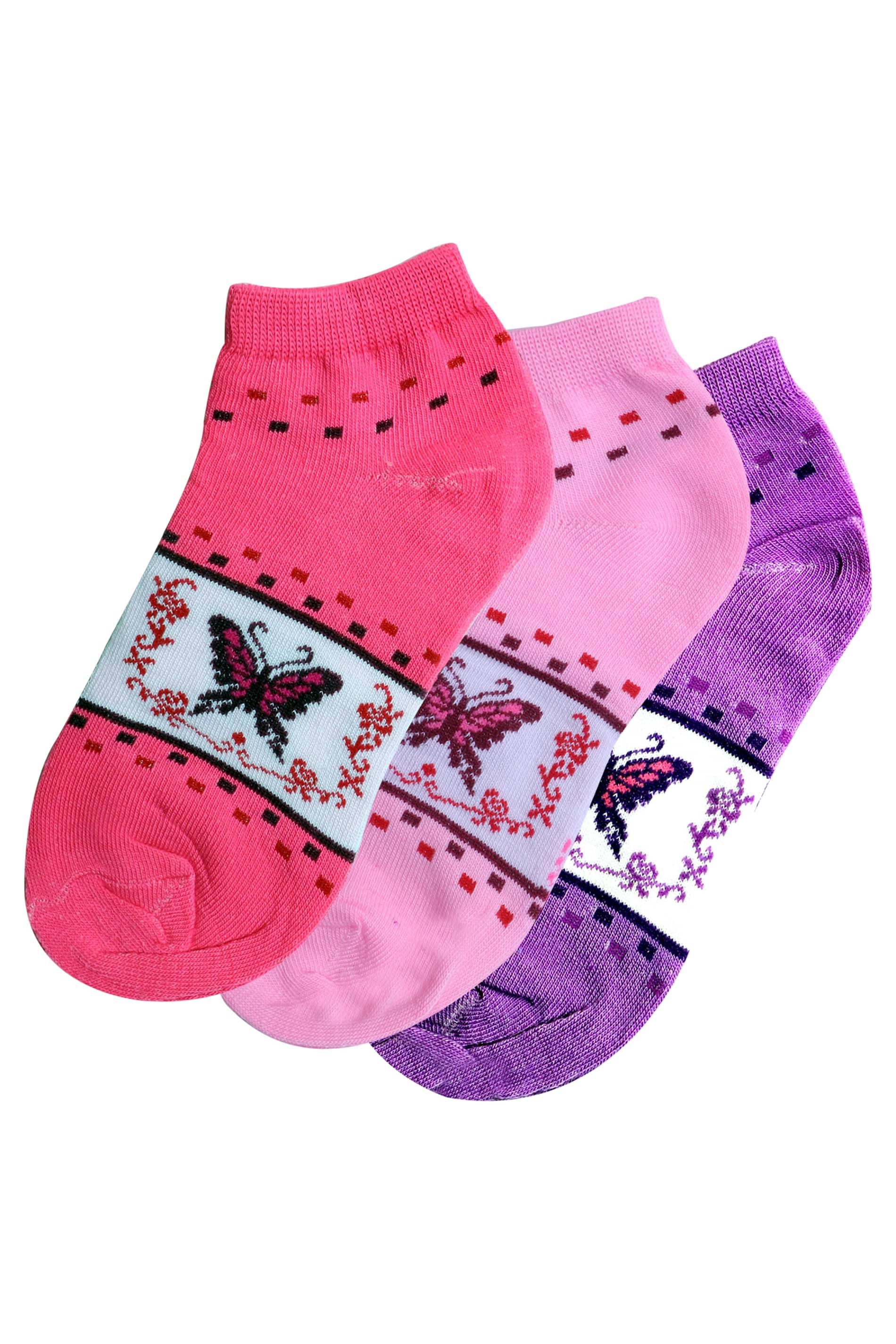 SELETA - Multicolor Cotton Blend Women's Ankle Length Socks ( Pack of 3 ) SELETA - Multicolor Cotton Blend Women's Ankle Length Socks ( Pack of 3 )
