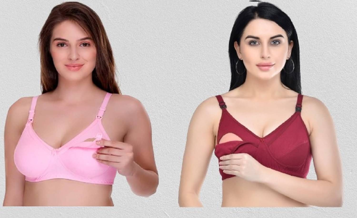     			Zourt - Multicolor Cotton Solid Women's Maternity Bra ( Pack of 2 )