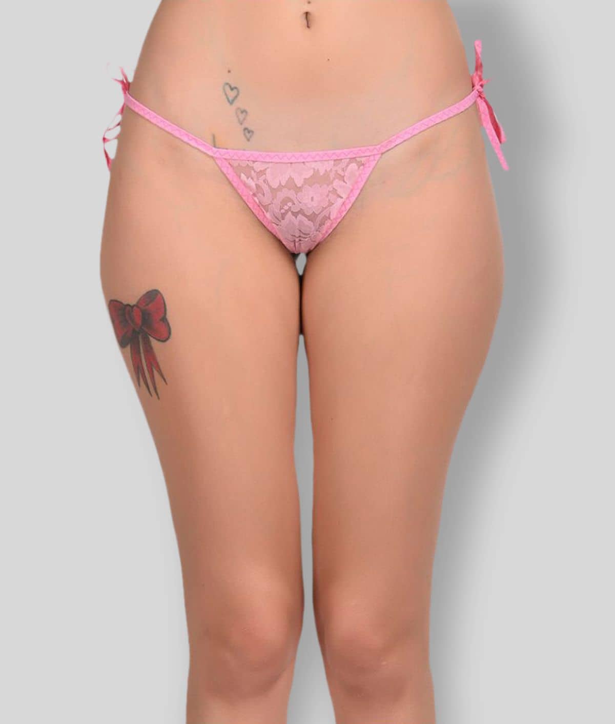 Affair Lace Self Design Women's G-Strings ( Pink )