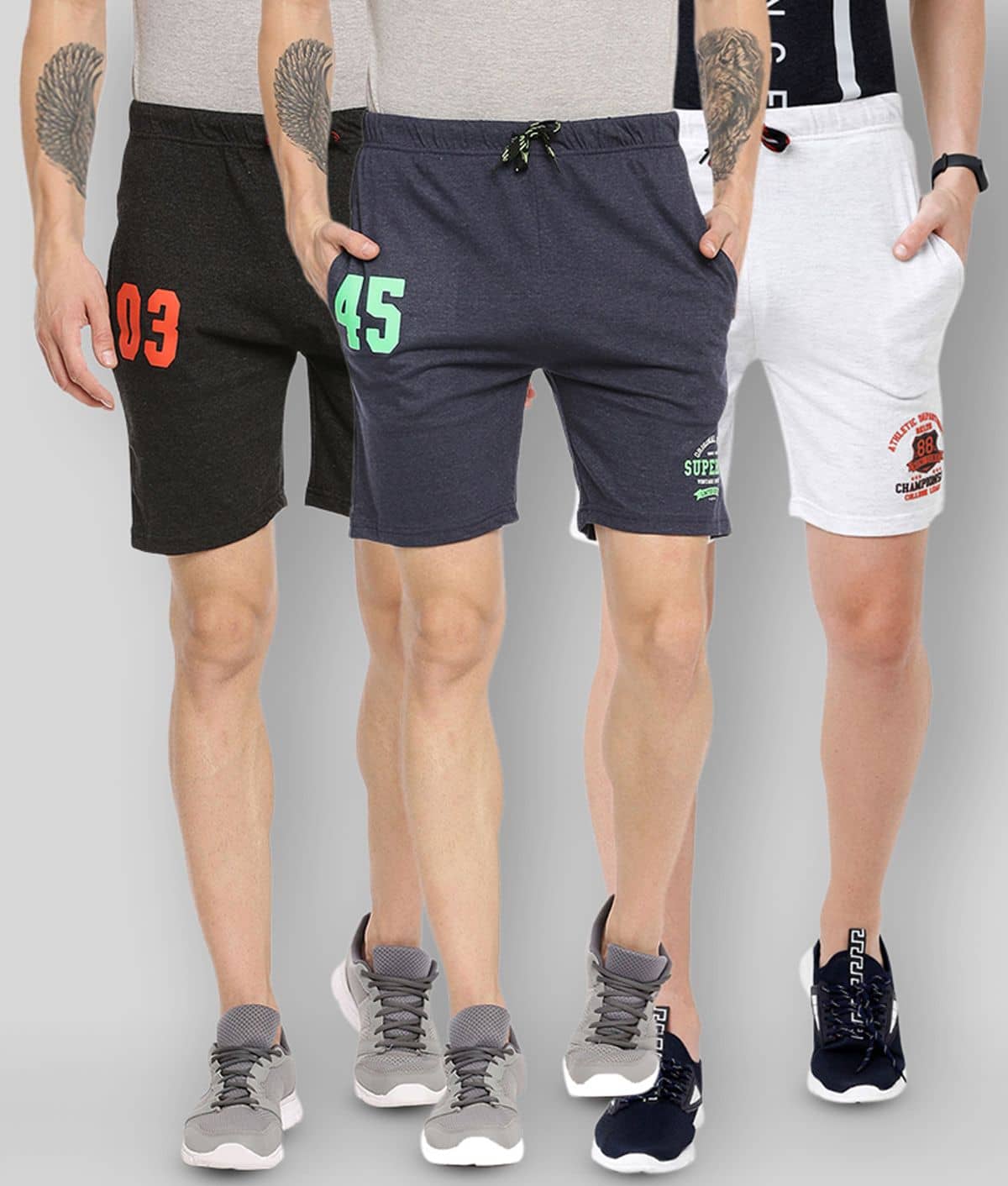 Ardeur - Multi Cotton Blend Men's Shorts ( Pack of 3 ) - Shorts | Buy online on ZillyBuy