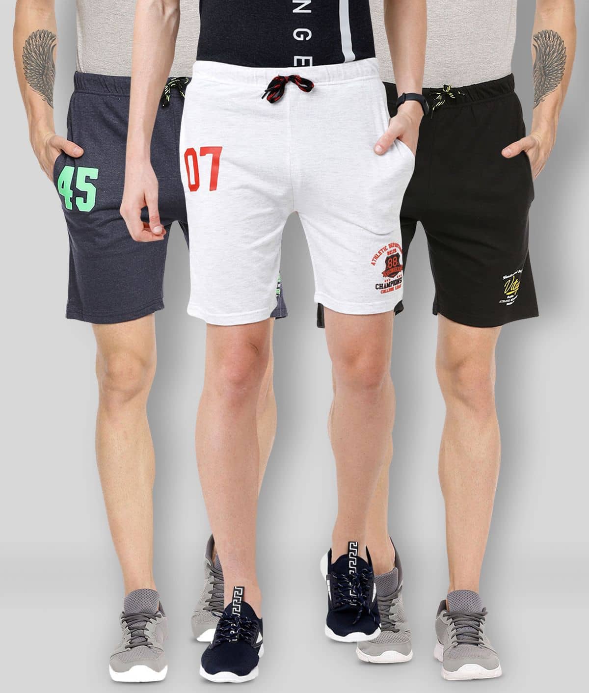Ardeur - Multi Cotton Blend Men's Shorts ( Pack of 3 ) - Shorts | Buy online on ZillyBuy