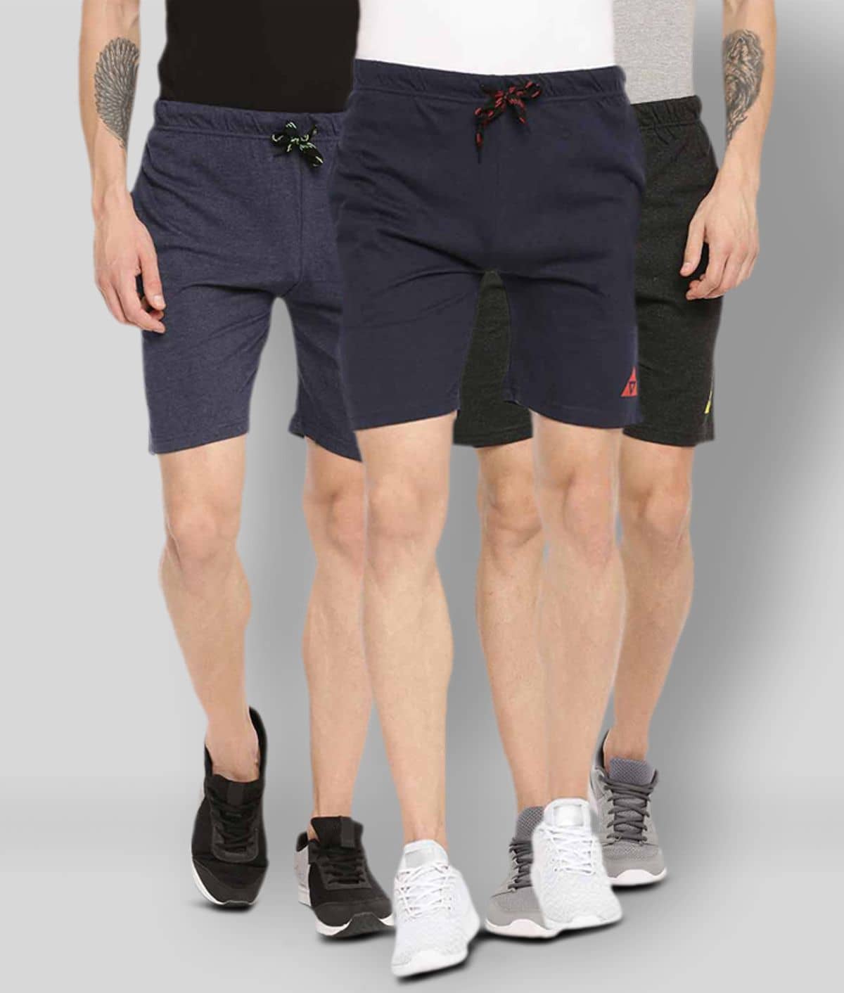 Ardeur - Multi Cotton Blend Men's Shorts ( Pack of 3 ) - Shorts | Buy online on ZillyBuy