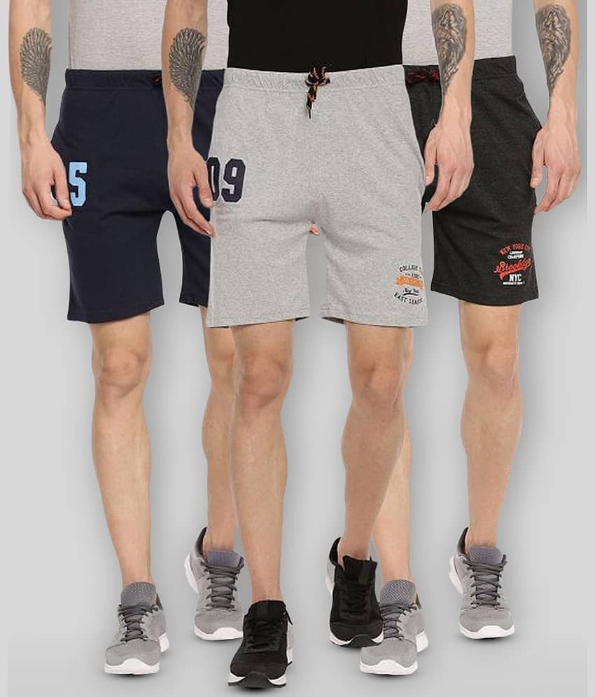 Ardeur - Multi Cotton Blend Men's Shorts ( Pack of 3 ) - Shorts | Buy online on ZillyBuy