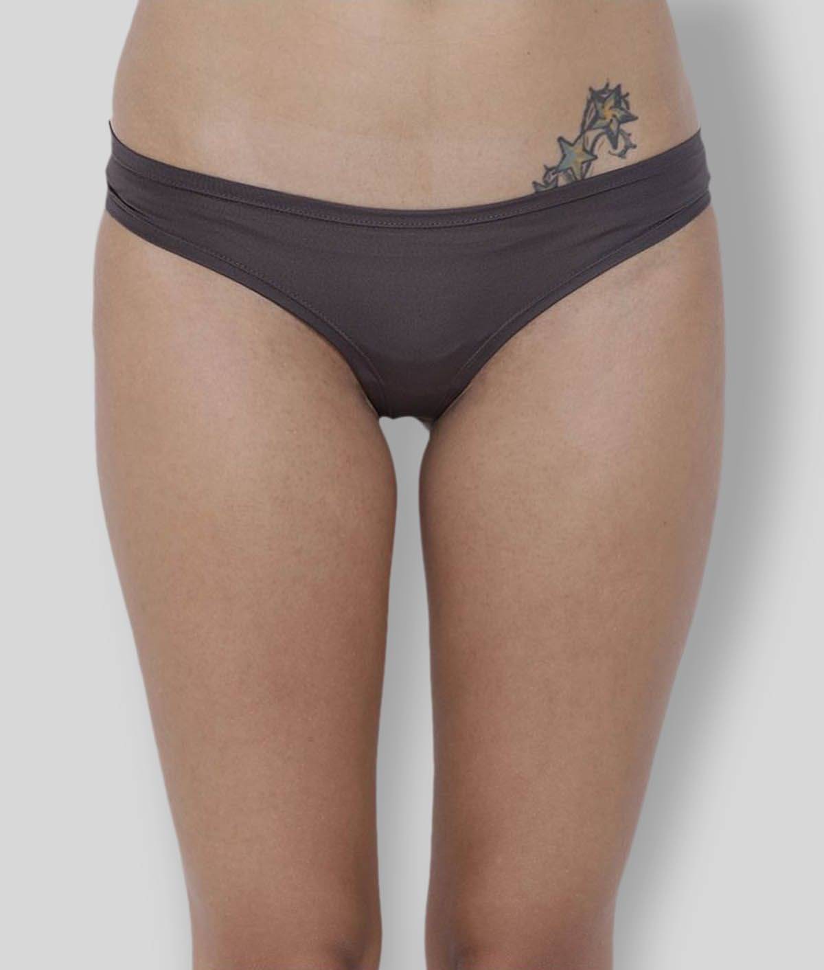 BASIICS By La Intimo Polyester Solid Women's Briefs ( Grey ) BASIICS By La Intimo Polyester Solid Women's Briefs ( Grey )