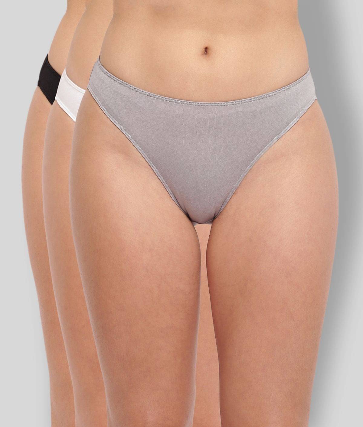 BASIICS By La Intimo Pack of 3 Cotton Lycra Solid Women's Briefs ( Multi Color ) BASIICS By La Intimo Pack of 3 Cotton Lycra Solid Women's Briefs ( Multi Color )