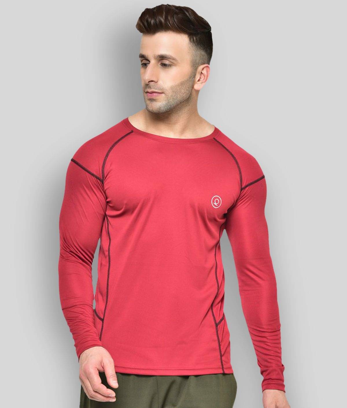 Chkokko - Polyester Regular Fit Rough Red Men's Sports T-Shirt ( Pack of 1 ) Chkokko - Polyester Regular Fit Rough Red Men's Sports T-Shirt ( Pack of 1 )
