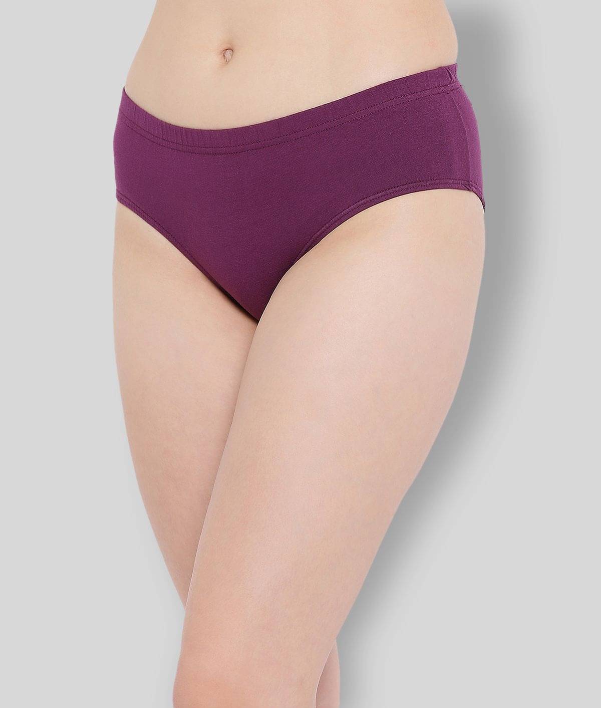     			Clovia - Purple Cotton Solid Women's Hipster ( Pack of 1 )