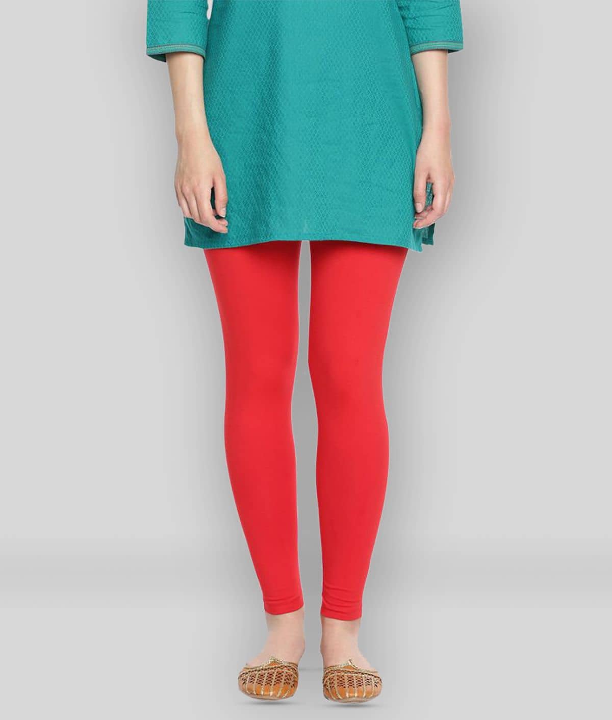 Dollar Missy - Red Cotton Women's Leggings ( Pack of 1 )