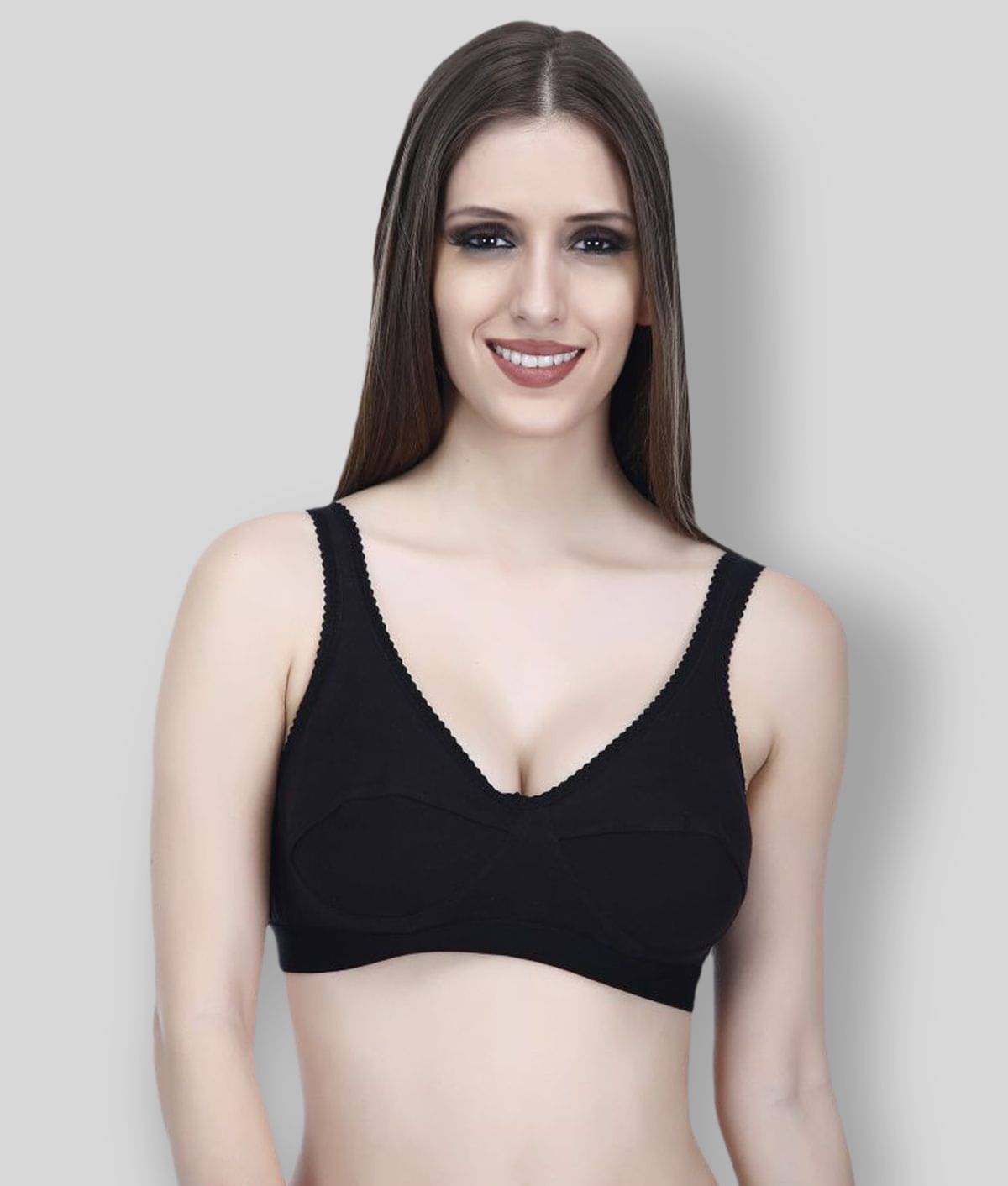     			Elina Cotton Non Padded Women's Everyday Bra ( Black )