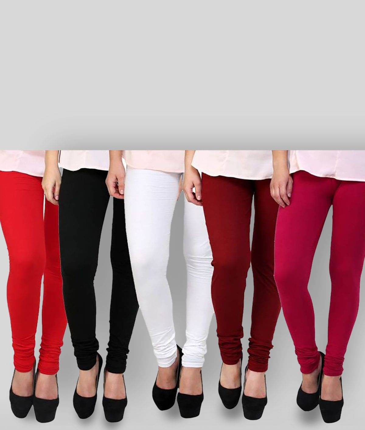     			FnMe - Multicolor Cotton Blend Women's Leggings ( Pack of 5 )