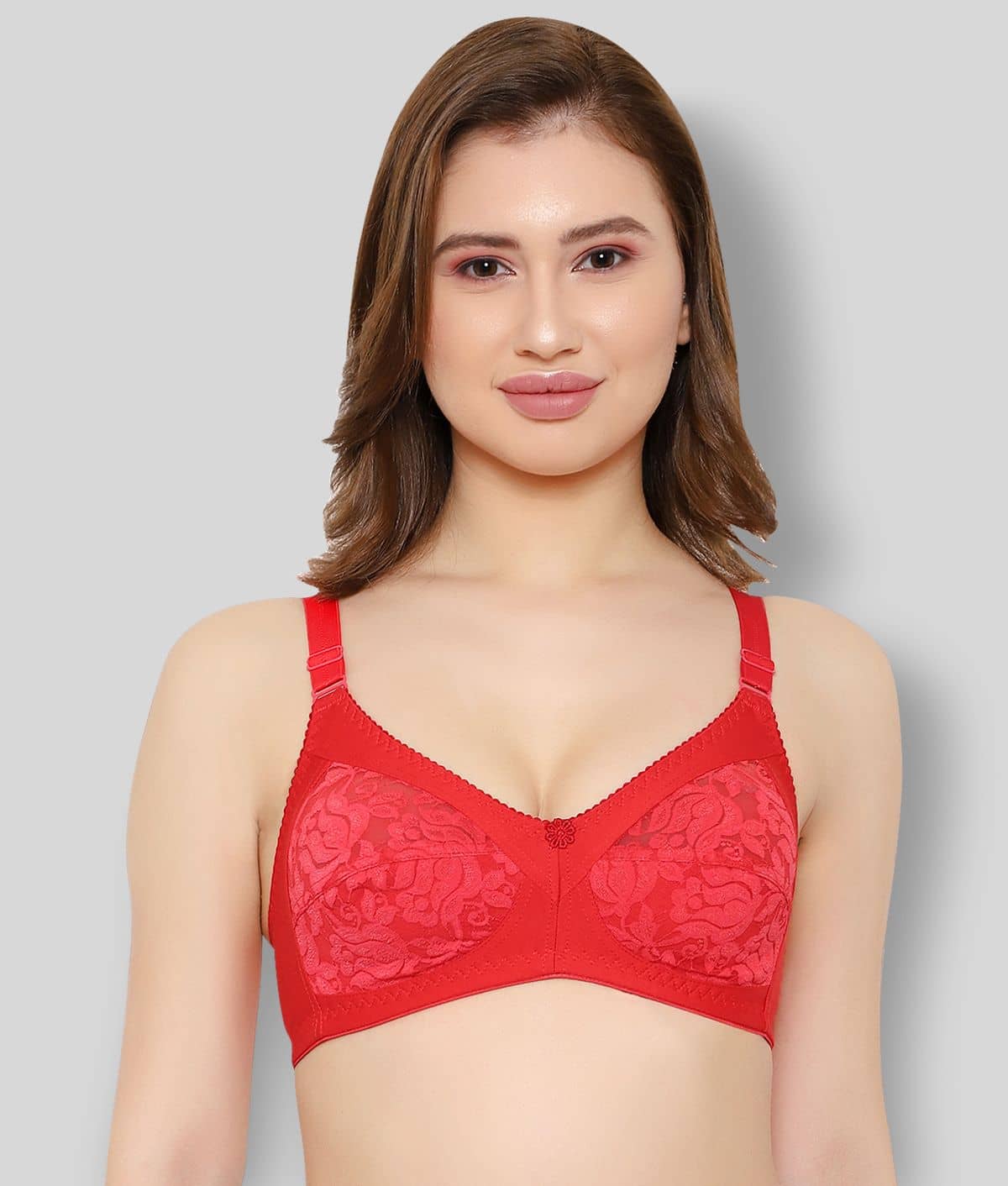KYODO Poly Cotton Non Padded Women's Everyday Bra ( Red )