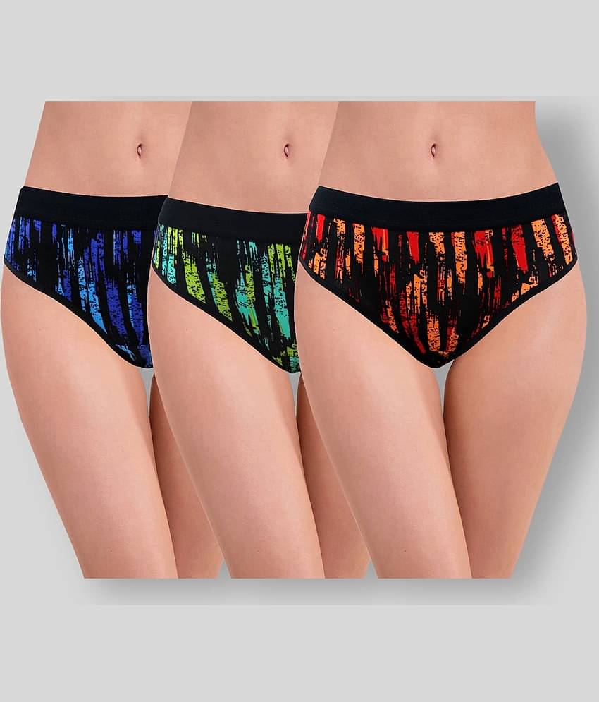RC. ROYAL CLASS Pack of 3 Cotton Printed Women's Hipsters ( Multi Color )