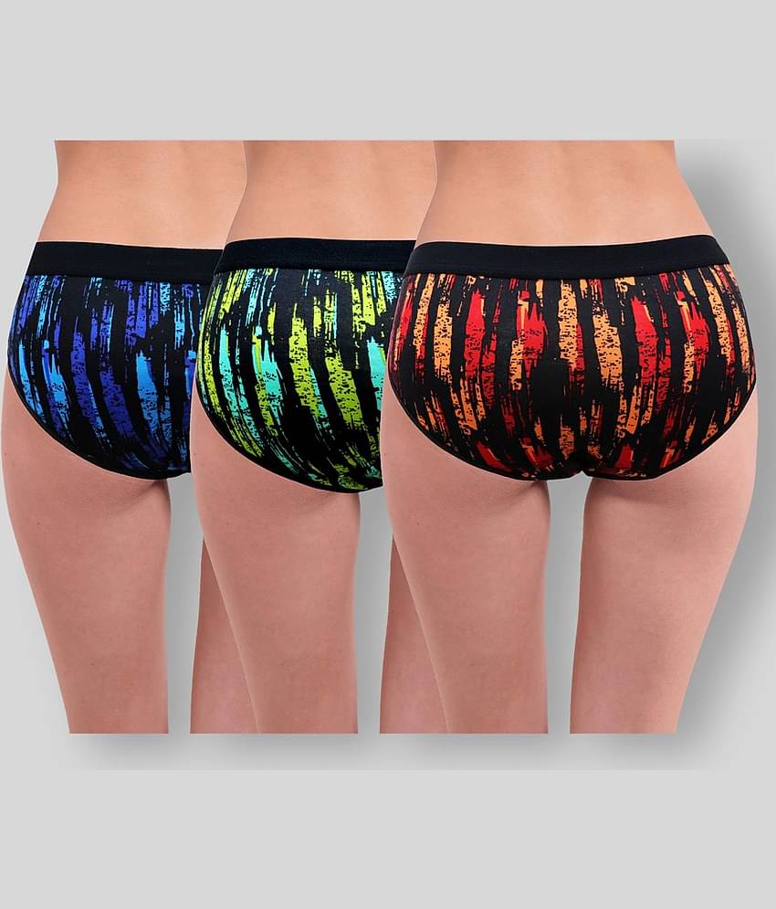 RC. ROYAL CLASS Pack of 3 Cotton Printed Women's Hipsters ( Multi Color )