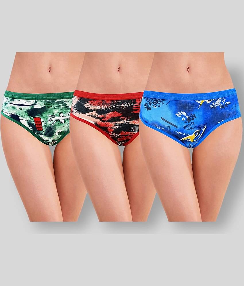 RC. ROYAL CLASS Pack of 3 Cotton Printed Women's Hipsters ( Multi Color )