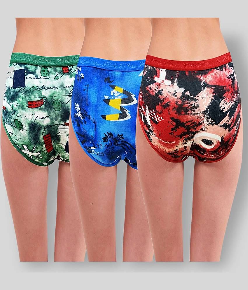 RC. ROYAL CLASS Pack of 3 Cotton Printed Women's Hipsters ( Multi Color )