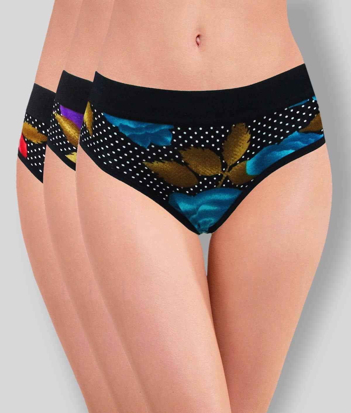 RC. ROYAL CLASS Pack of 3 Cotton Printed Women's Hipsters ( Multi Color )