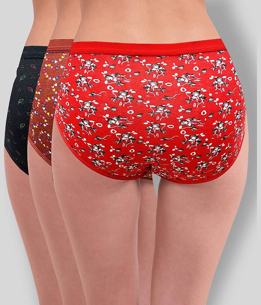 RC. ROYAL CLASS Pack of 3 Cotton Printed Women's Hipsters ( Multi Color )