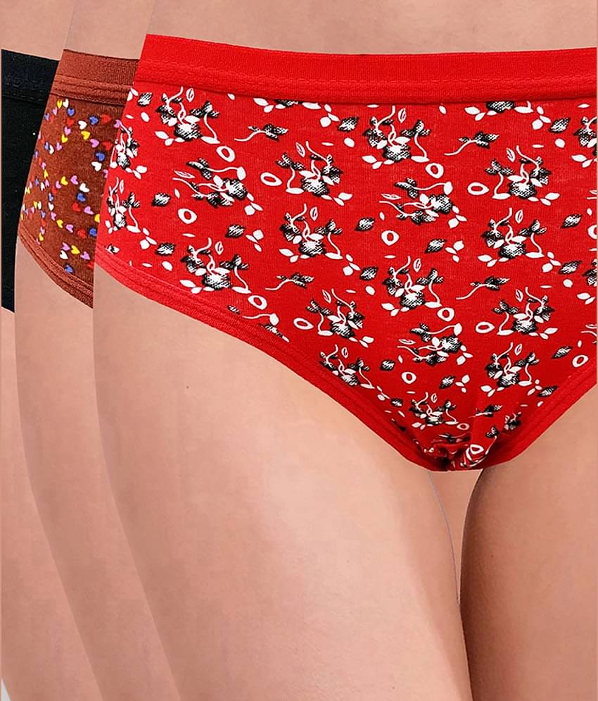 RC. ROYAL CLASS Pack of 3 Cotton Printed Women's Hipsters ( Multi Color )
