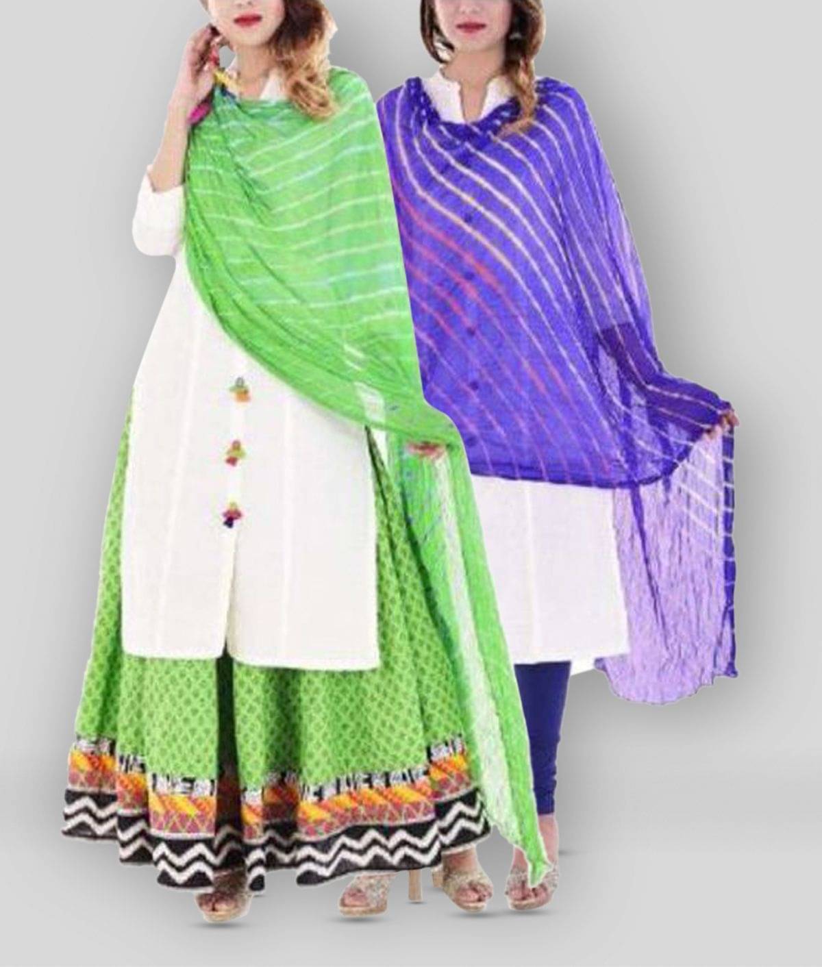 Raj Multicoloured Chiffon Leheria Dupatta Raj Multicoloured Chiffon Leheria Dupatta
