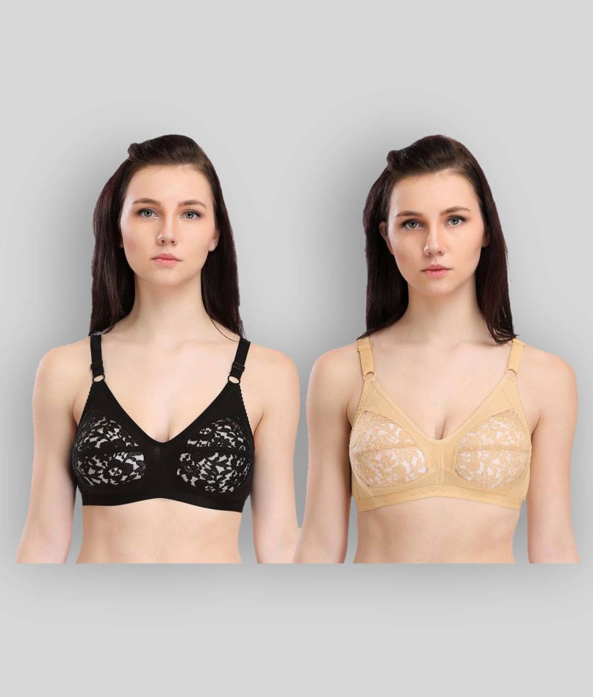 Selfcare Pack of 2 Net/Mesh Non Padded Women's T-Shirt Bra ( Multi Color ) Selfcare Pack of 2 Net/Mesh Non Padded Women's T-Shirt Bra ( Multi Color )