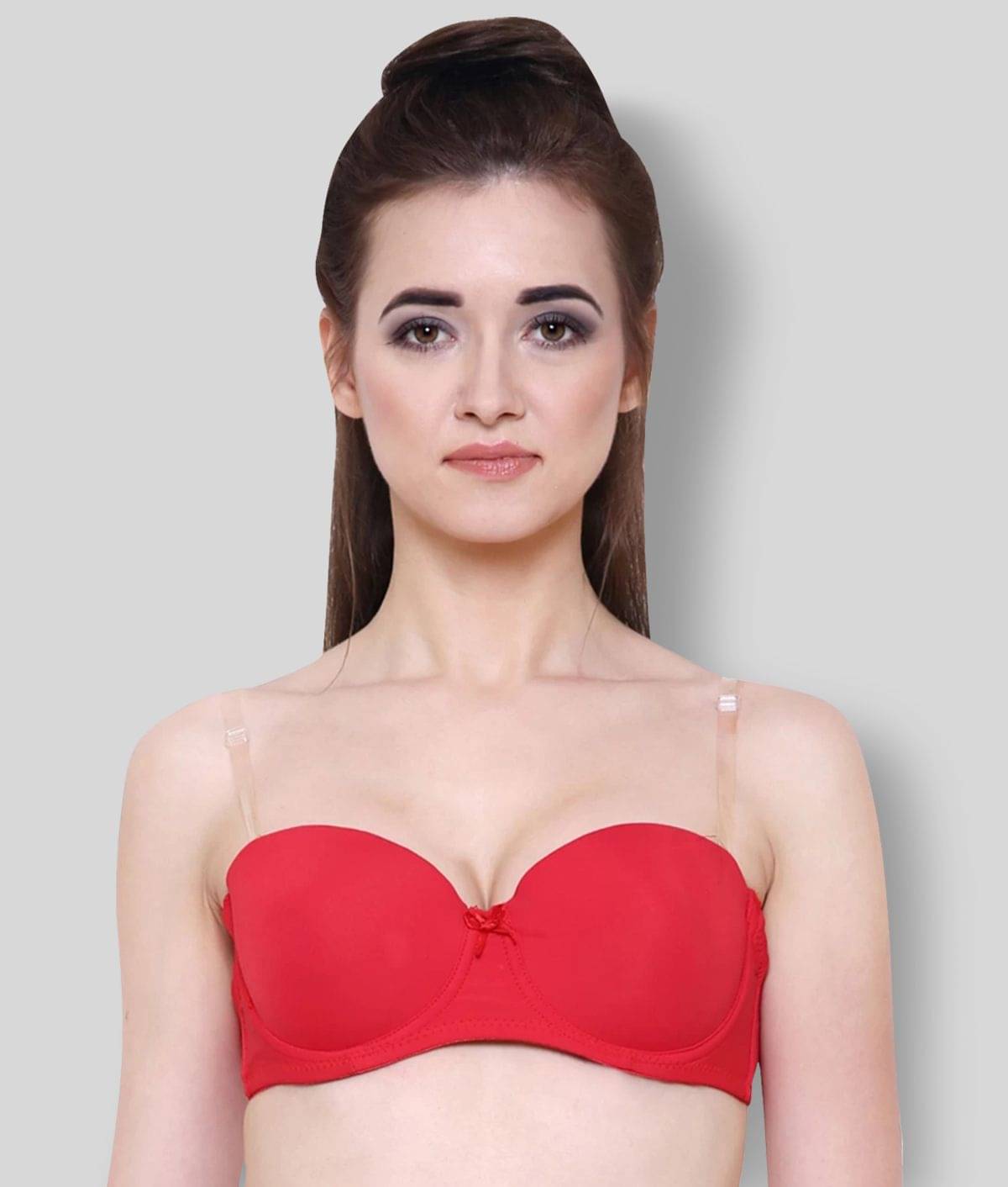 Voler Haut Poly Cotton Lightly Padded Women's T-Shirt Bra ( Red )     			Voler Haut Poly Cotton Lightly Padded Women's T-Shirt Bra ( Red )
