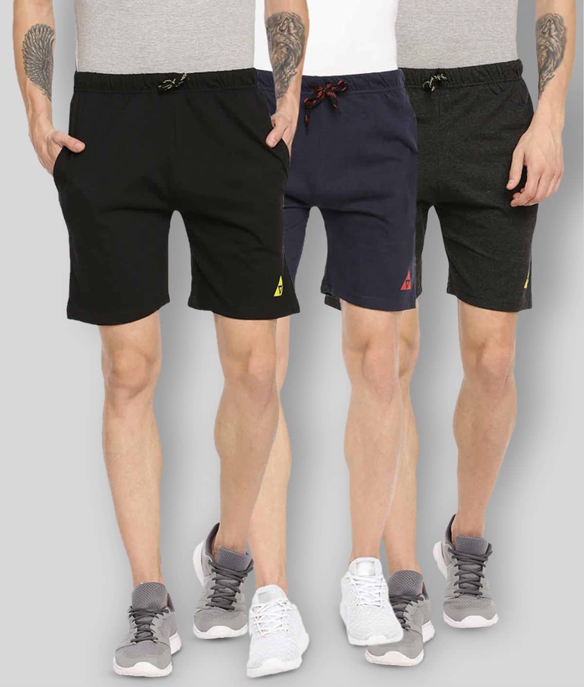 Ardeur - Multi Cotton Blend Men's Shorts ( Pack of 3 ) - Shorts | Buy online on ZillyBuy