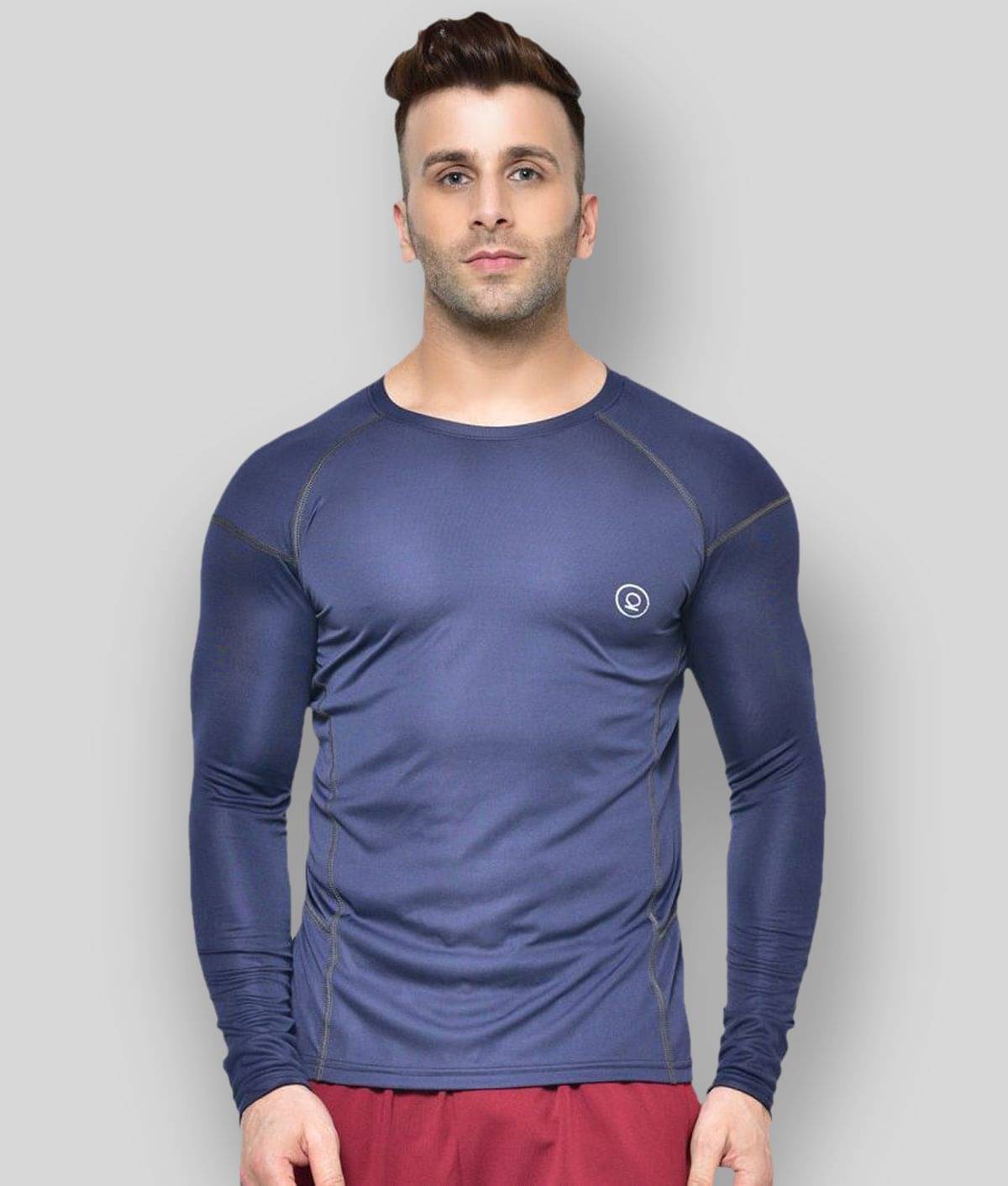 Chkokko - Polyester Regular Fit Navy Men's Sports T-Shirt ( Pack of 1 ) Chkokko - Polyester Regular Fit Navy Men's Sports T-Shirt ( Pack of 1 )