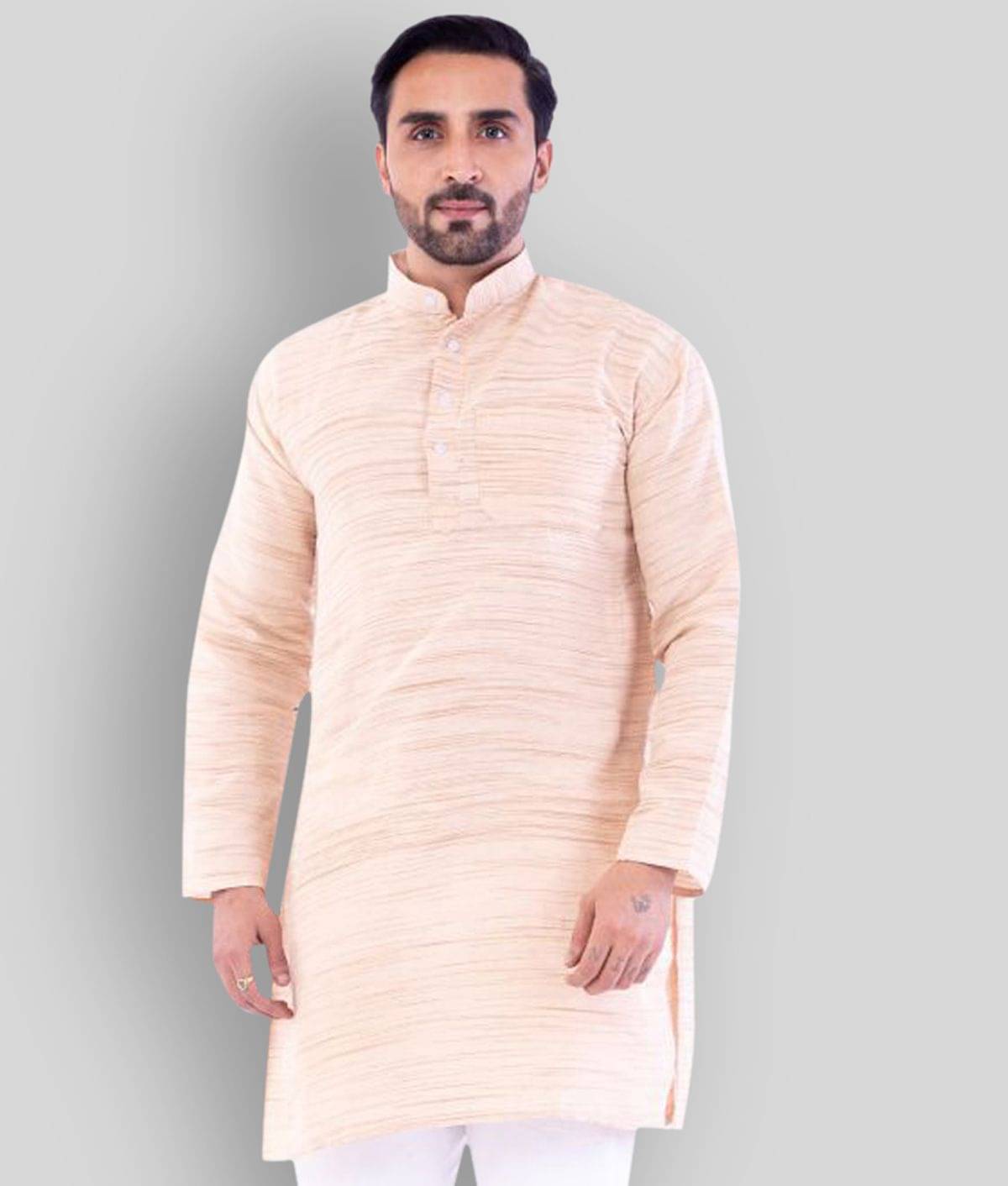 DESHBANDHU DBK - Beige Cotton Blend Men's Regular Kurta ( Pack of 1 ) DESHBANDHU DBK - Beige Cotton Blend Men's Regular Kurta ( Pack of 1 )