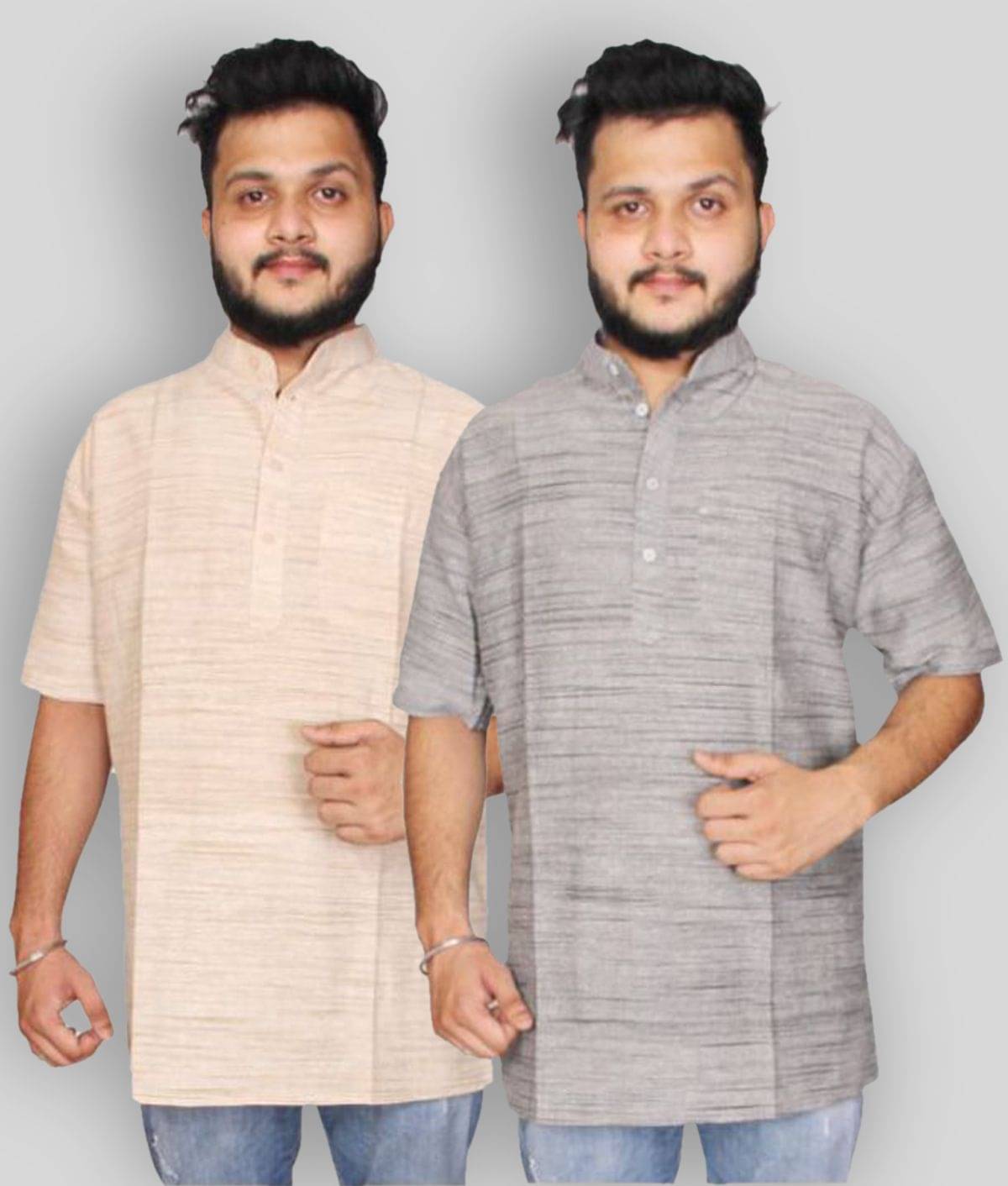 DESHBANDHU DBK - Multicolor Cotton Men's Regular Kurta ( Pack of 2 ) DESHBANDHU DBK - Multicolor Cotton Men's Regular Kurta ( Pack of 2 )