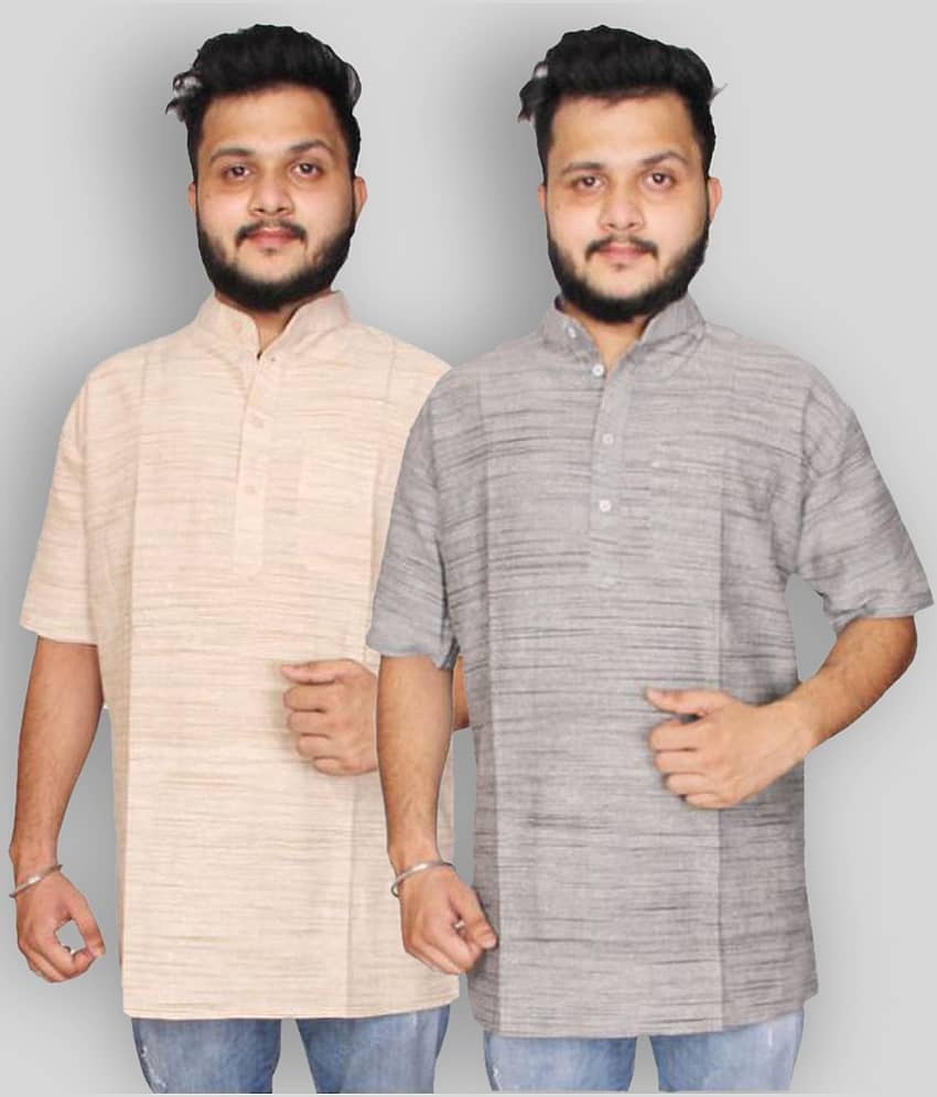 DESHBANDHU DBK - Multicolor Cotton Men's Regular Kurta ( Pack of 2 ) - Kurtas & Kurta Sets | Buy online on ZillyBuy