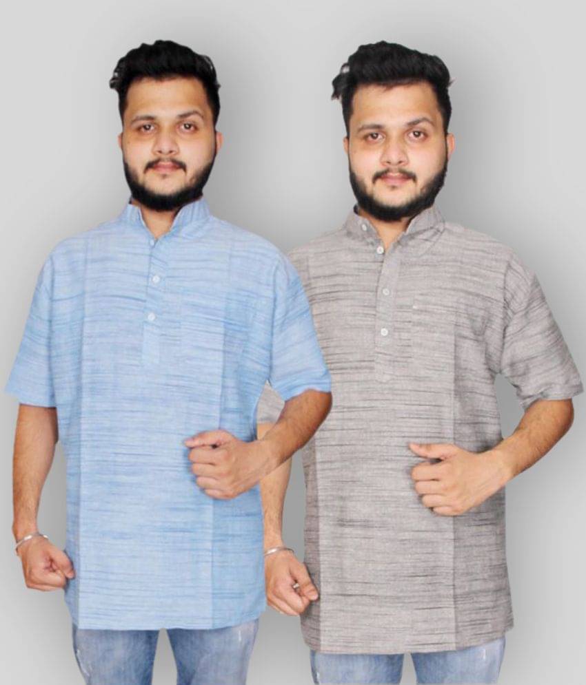 DESHBANDHU DBK - Multicolor Cotton Men's Regular Kurta ( Pack of 2 ) DESHBANDHU DBK - Multicolor Cotton Men's Regular Kurta ( Pack of 2 )