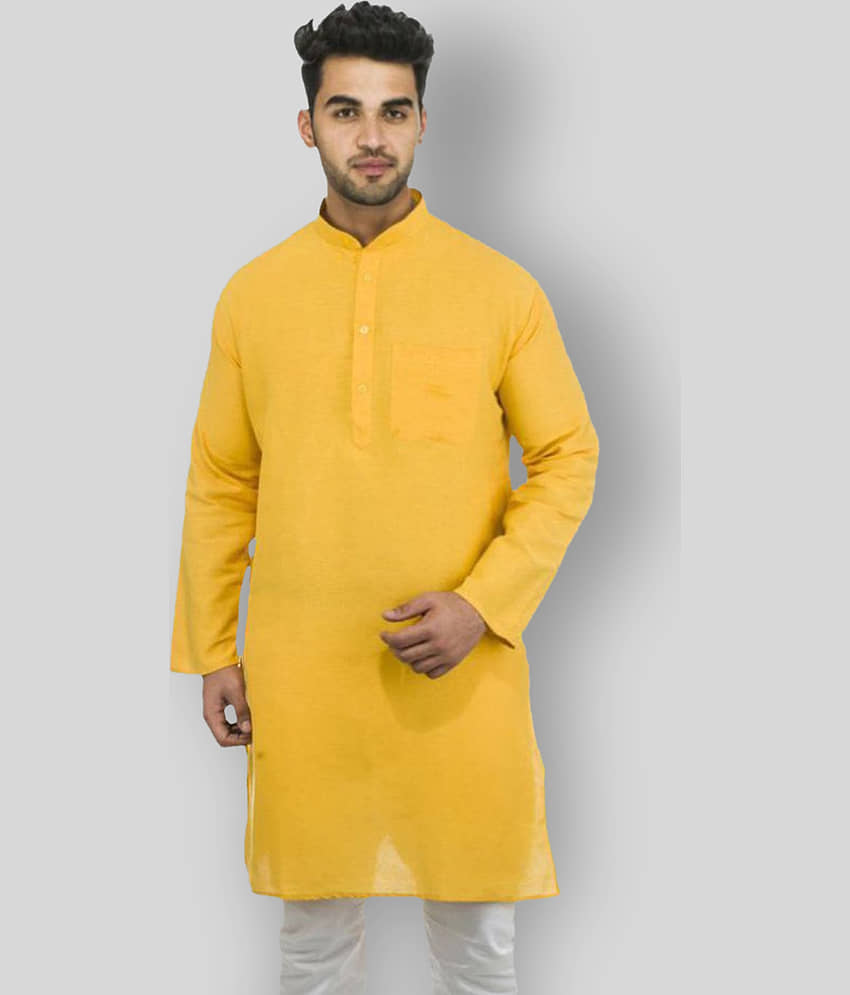 DESHBANDHU DBK - Mustard Cotton Men's Regular Kurta ( Pack of 1 ) - Kurtas & Kurta Sets | Buy online on ZillyBuy