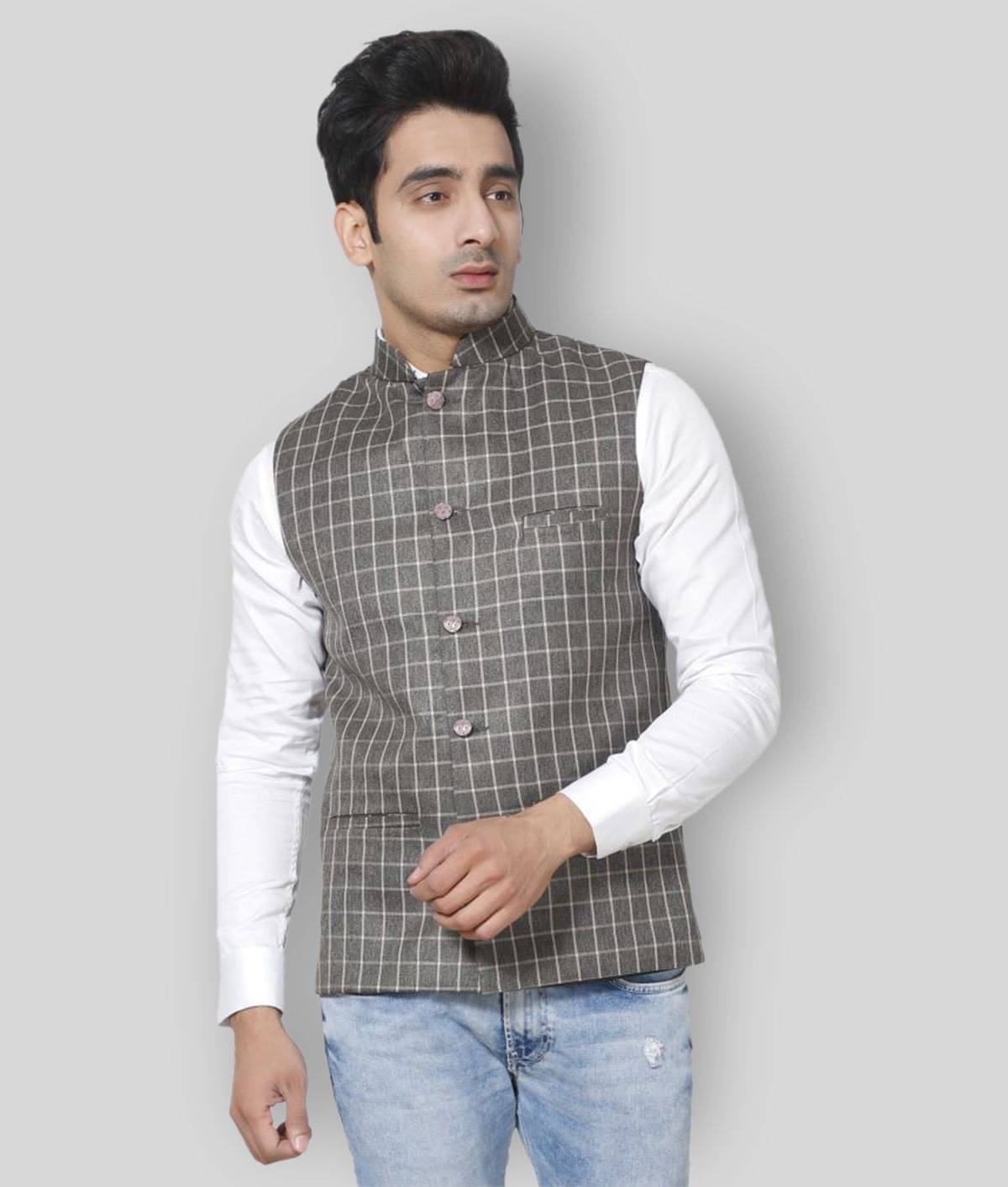 Fourfolds Grey Waistcoat     			Fourfolds Grey Waistcoat