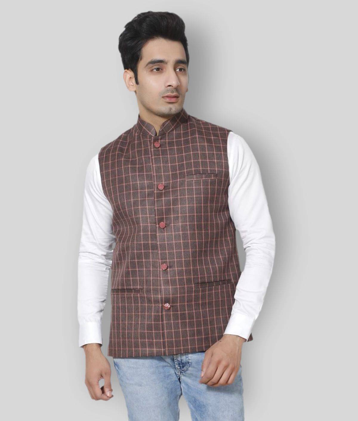 Fourfolds Maroon Waistcoat     			Fourfolds Maroon Waistcoat
