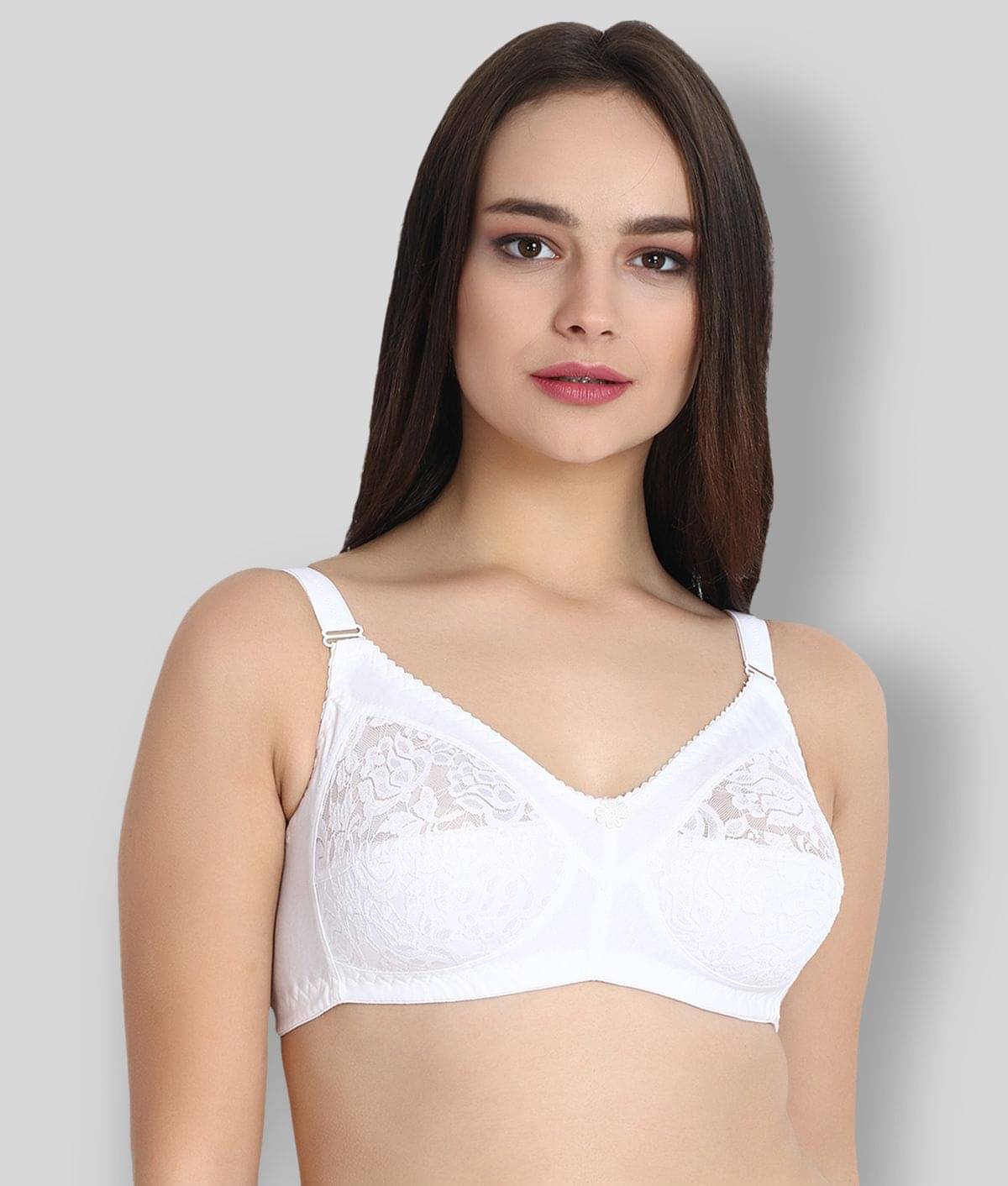     			KYODO Poly Cotton Non Padded Women's Everyday Bra ( White )
