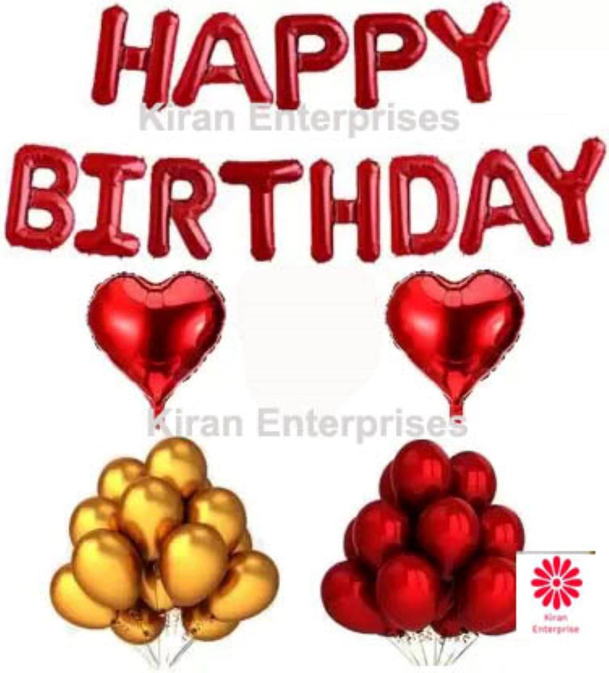     			Kiran Enterprises Foil Letter Balloon ( Red ) + 2 Heart Foil ( Red ) + 30 Metallic Balloon ( Red, Gold )
