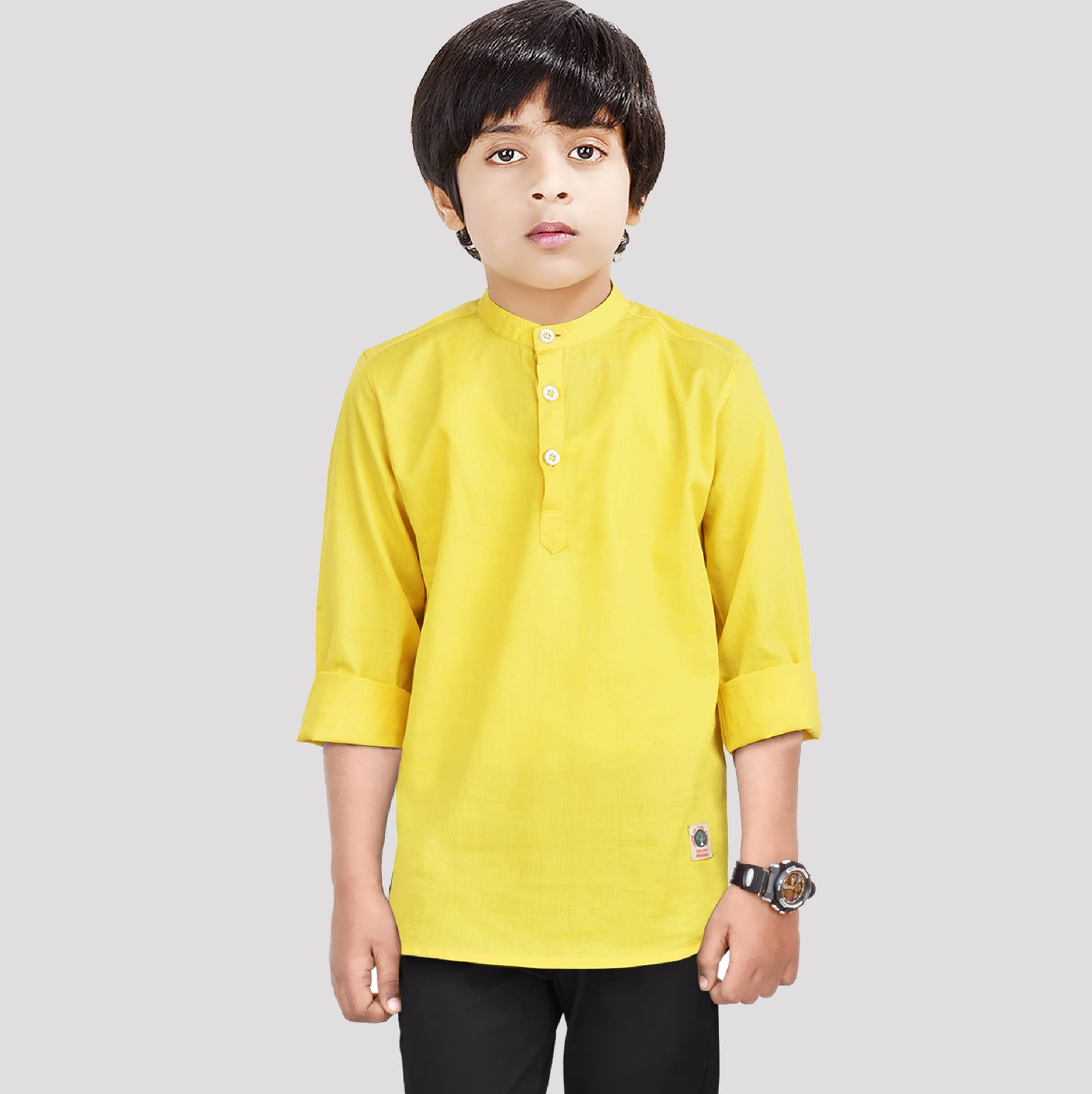 Made In The Shade Pack of 1 Boys Cotton Kurta ( Yellow )     			Made In The Shade Pack of 1 Boys Cotton Kurta ( Yellow )
