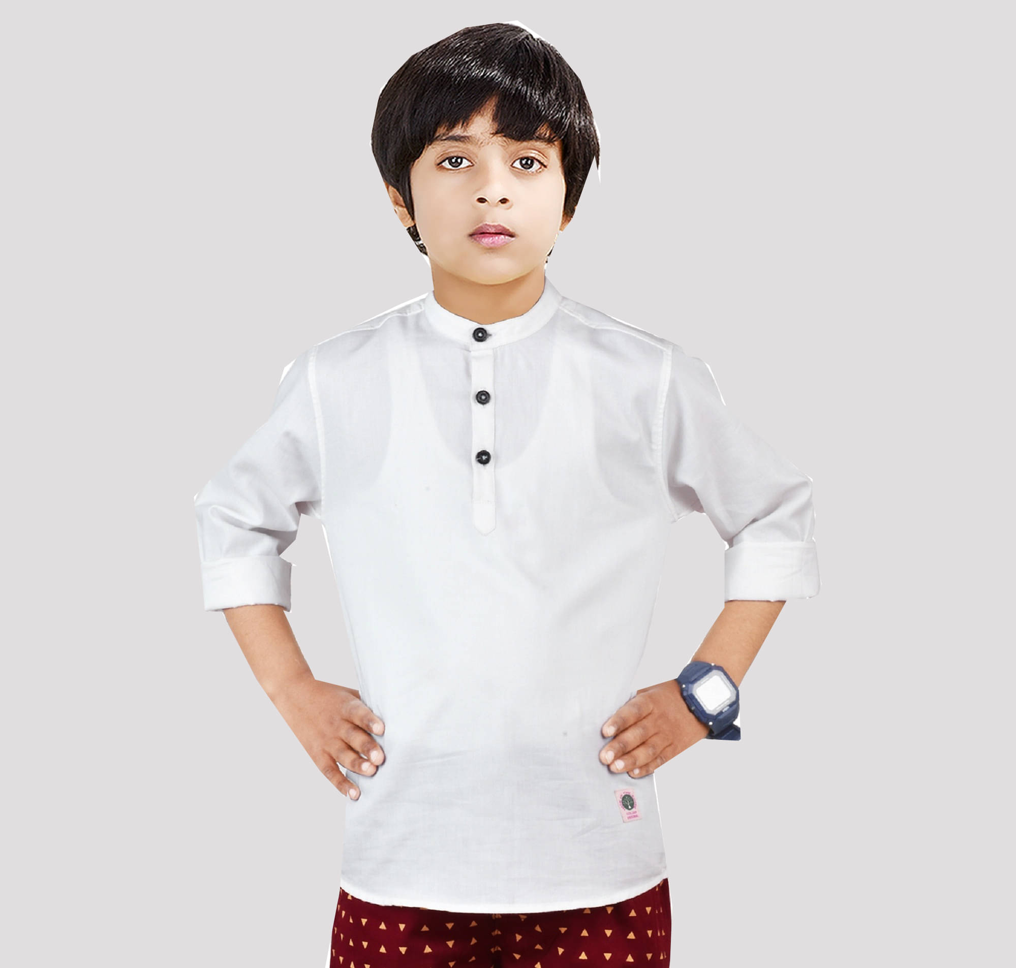 Made In The Shade Pack of 1 Boys Cotton Kurta ( White )     			Made In The Shade Pack of 1 Boys Cotton Kurta ( White )