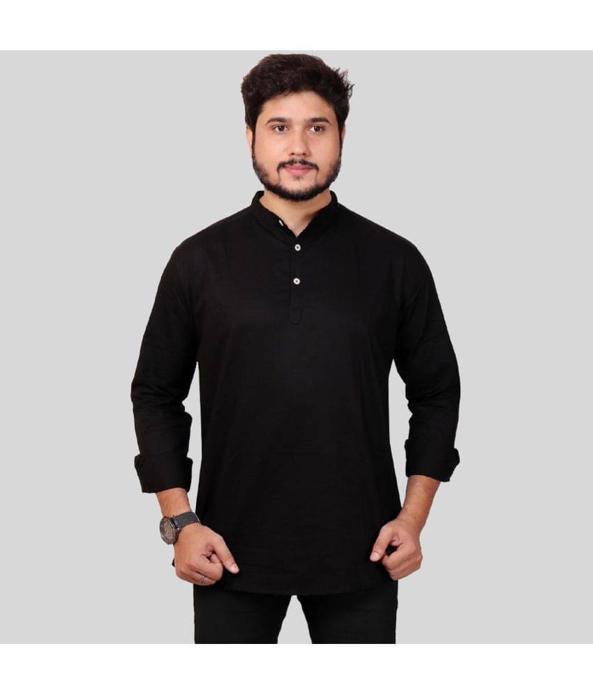 Made In The Shade - Black 100 percent Cotton Men's Regular Kurta ( Pack of 1 )     			Made In The Shade - Black 100 percent Cotton Men's Regular Kurta ( Pack of 1 )