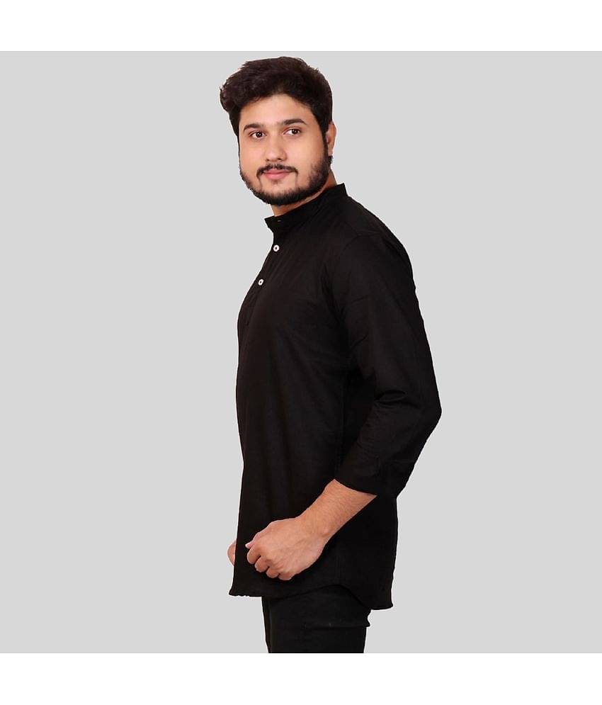 Made In The Shade - Black 100 percent Cotton Men's Regular Kurta ( Pack of 1 )