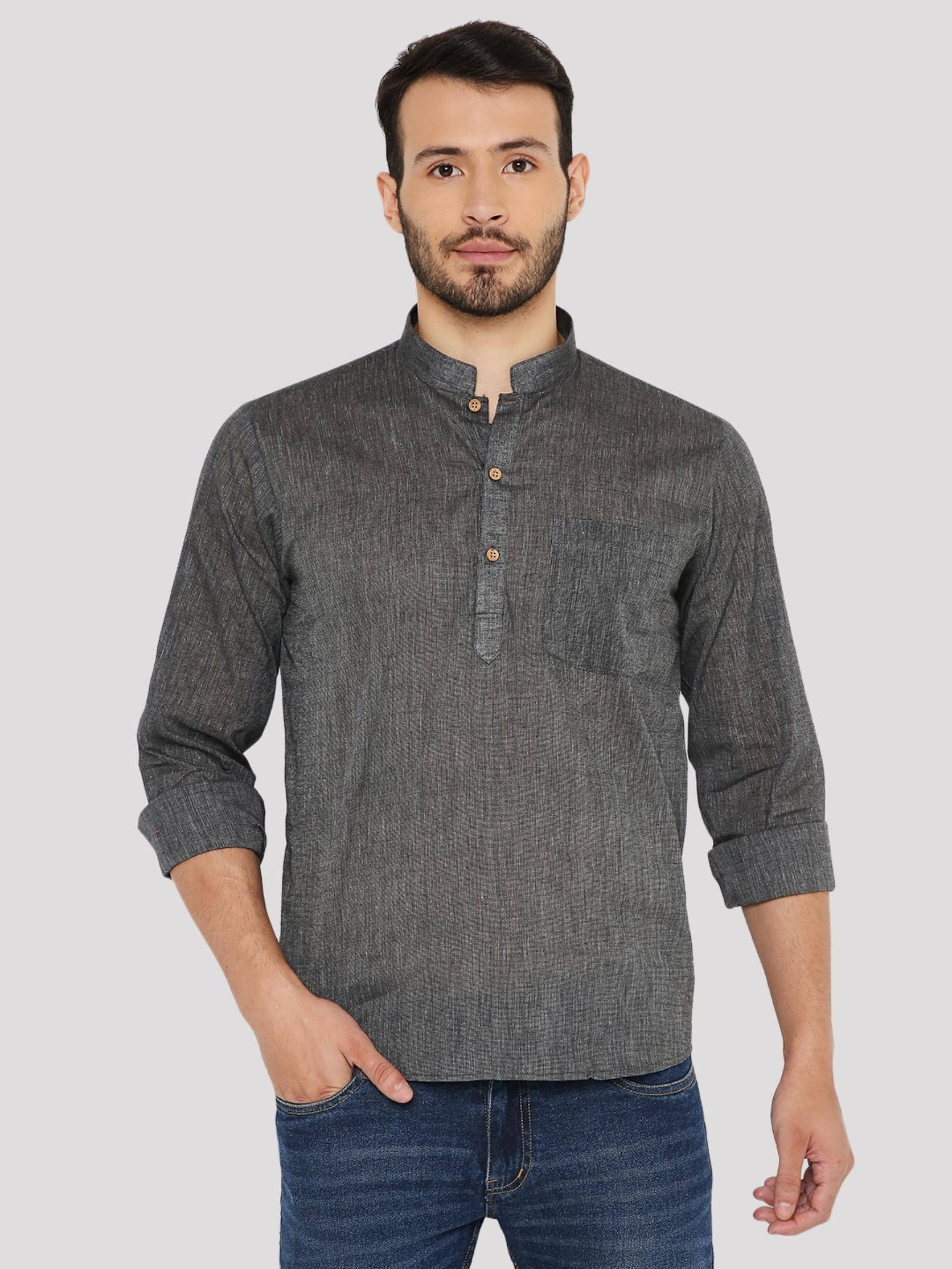 Maharaja - Black Cotton Blend Men's Regular Kurta ( Pack of 1 ) - Kurtas & Kurta Sets | Buy online on ZillyBuy