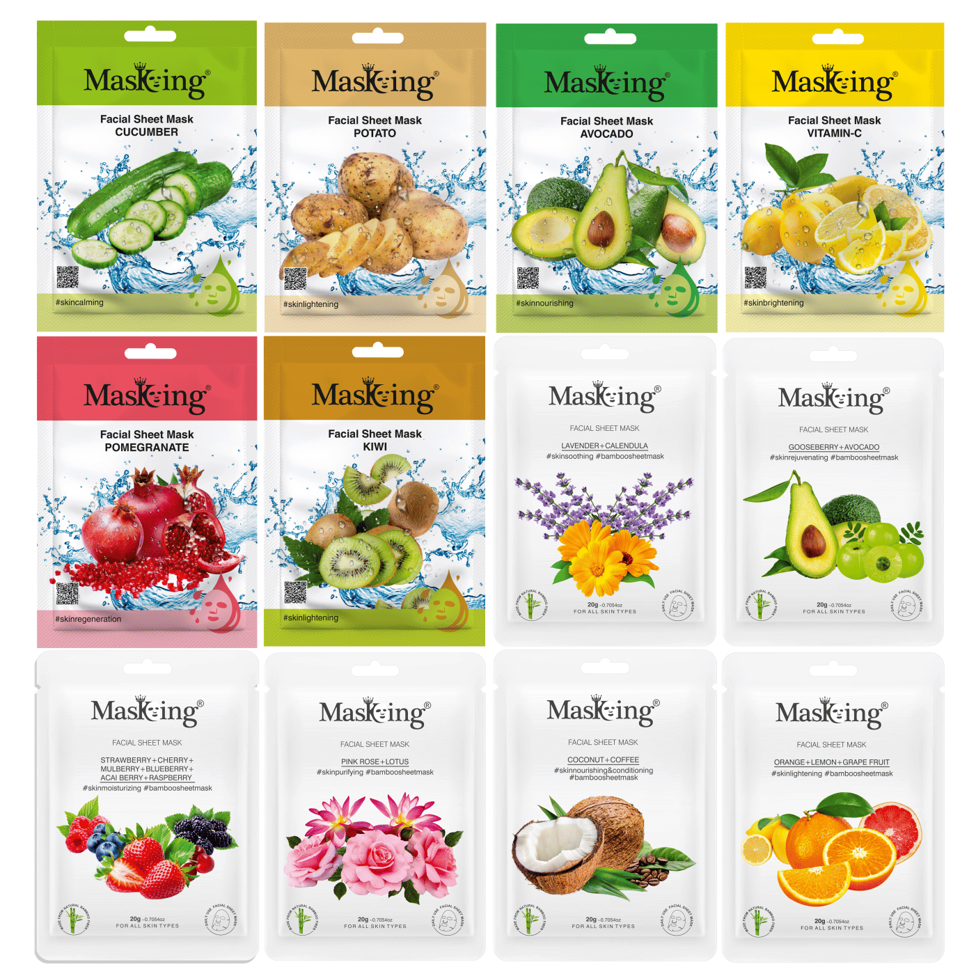     			Masking - Radiant Glow Sheet Mask for All Skin Type ( Pack of 12 )