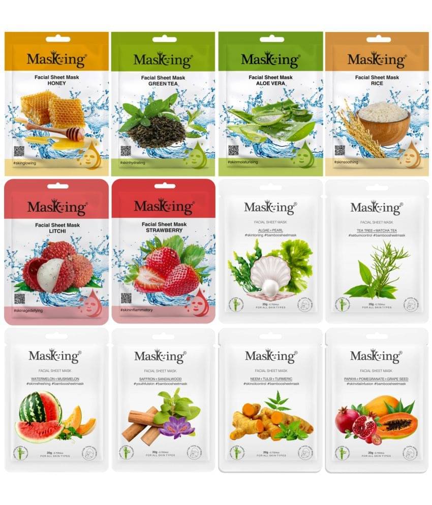     			Masking - Radiant Glow Sheet Mask for All Skin Type ( Pack of 12 )