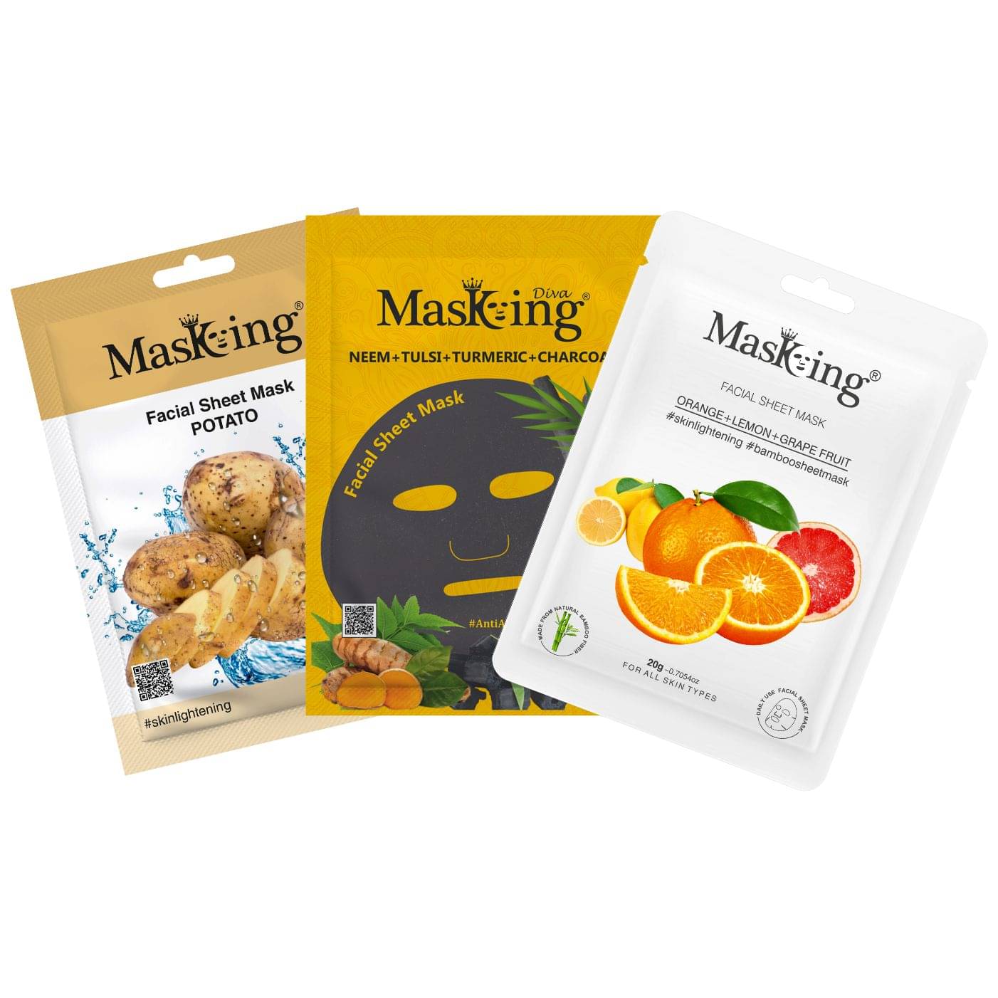     			Masking - Radiant Glow Sheet Mask for All Skin Type ( Pack of 3 )